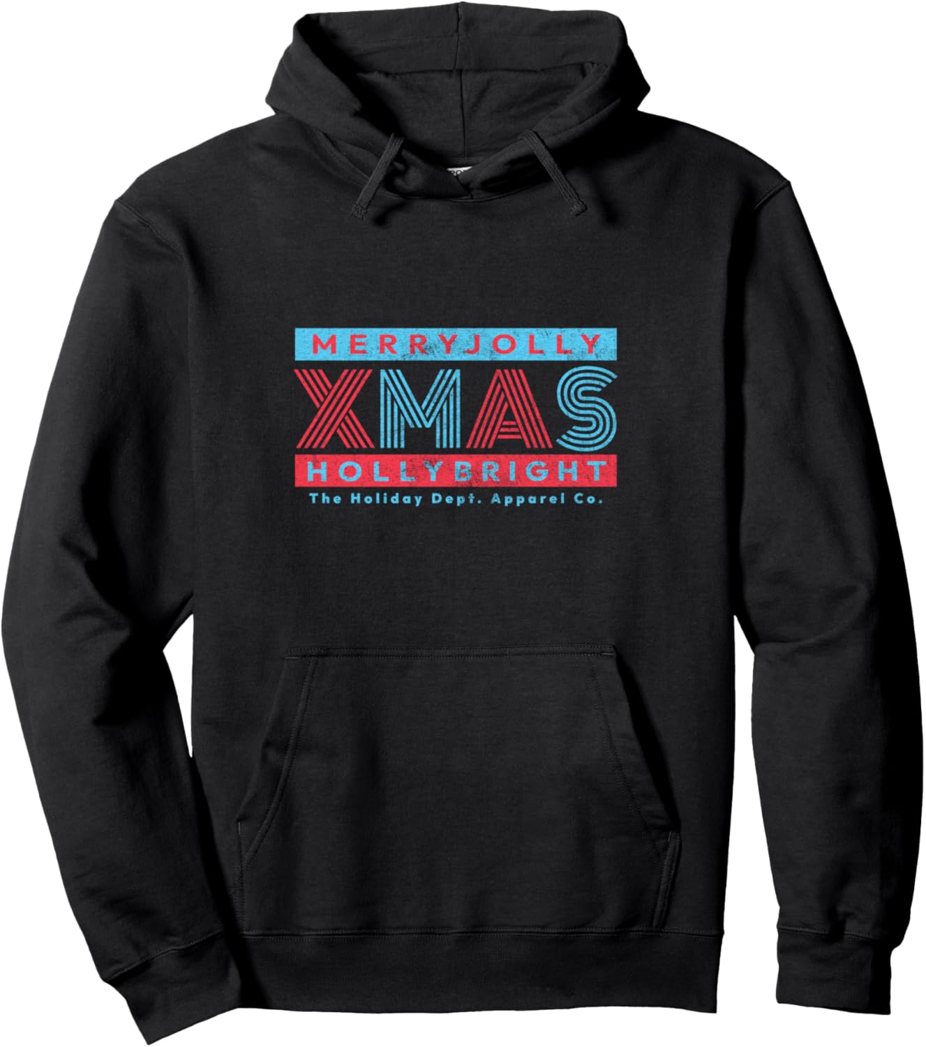 Merry Jolly Xmas Holly Bright Christmas Design Pullover Hoodie