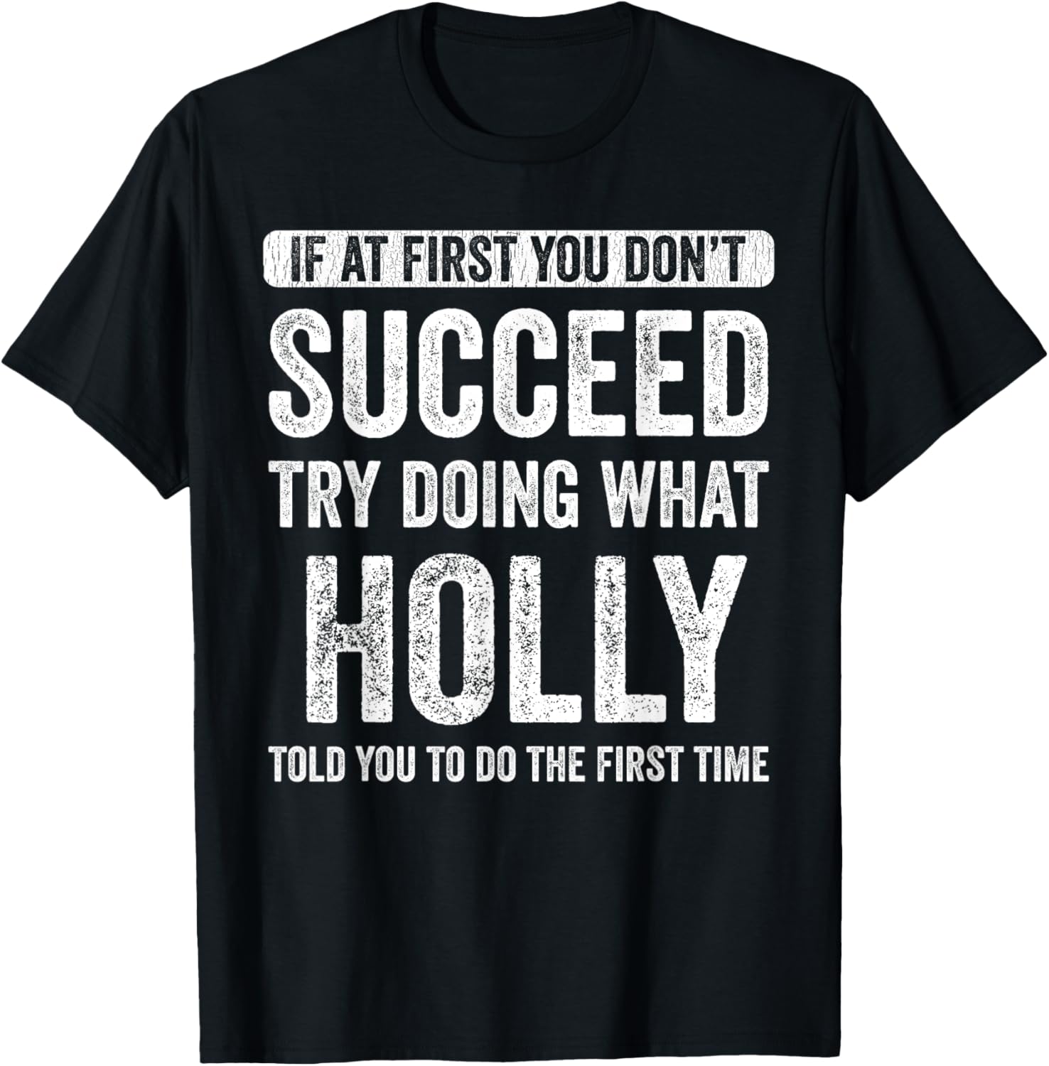 Holly If At First You Don't Succeed Try Doing What Holly T-Shirt