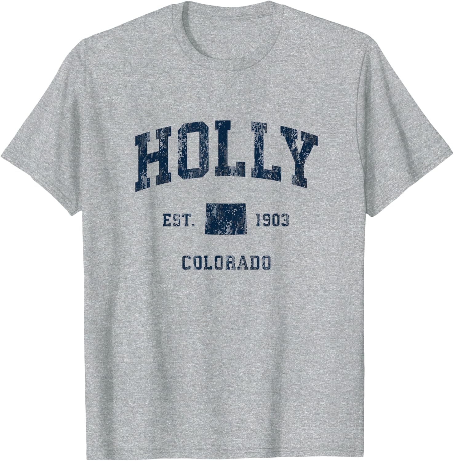 Holly Colorado CO Vintage Athletic Navy Sports Design T-Shirt